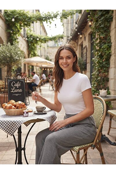 Gri Fitilli Pantalon