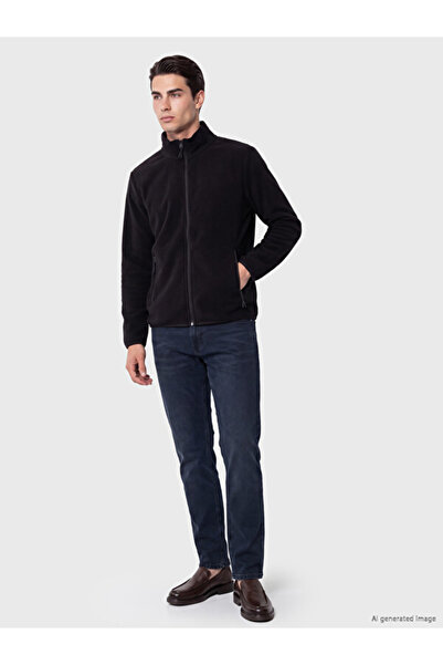LC Waikiki Uzg Store's Men's Fleece Zip-Up Sweatshirt with High Collar for St...