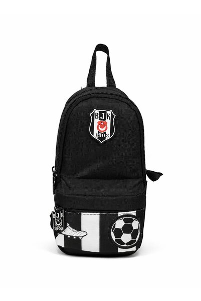 Beşiktaş Siyah Erkek Çocuk Kalem Çantası 26378-BEŞİKTAŞ DOKUMA ETİKET VE BAS