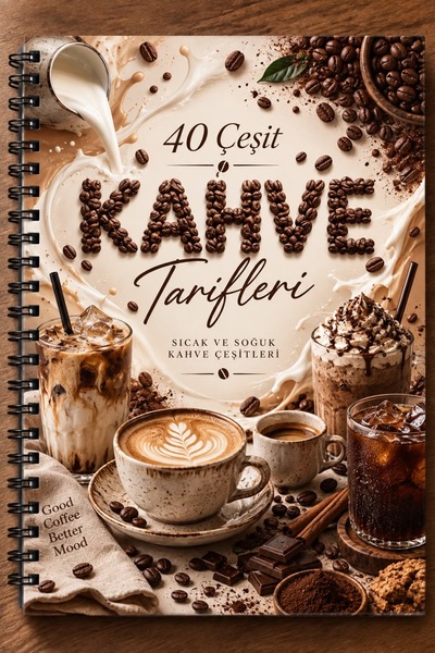 Eseran Print 40 Çeşit Soğuk/Sıcak Kahve Tarifi- A5 Spiralli Defter