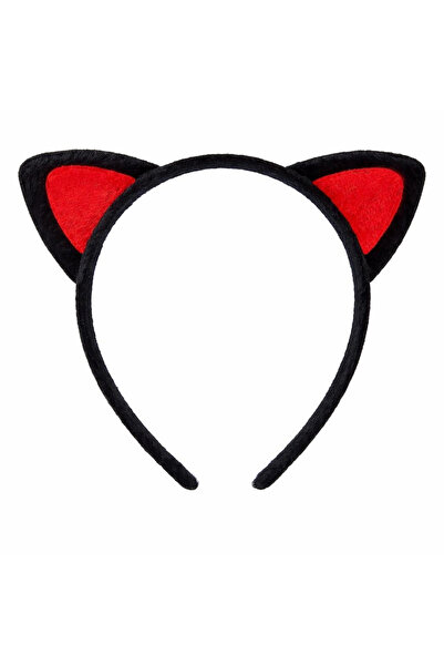 Lovesta Home Plush Cat Ear Crown Red Black – Children's Party &amp;   Costume...