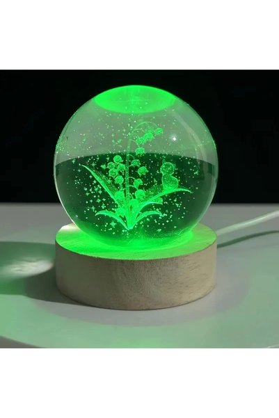Lovesta Home Color Changing USB Glass Globe with Wooden Base