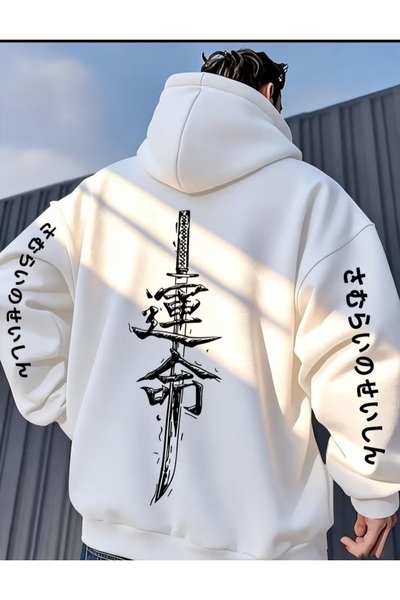 EURO CODE Modern ve dikkat çekici erkek kapüşonlu sweatshirt.