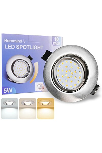 Om 10 x Χωνευτά σποτ LED, 2 ιντσών εξαιρετικά λεπτά, μεταλλικό περίβλημα, αση...
