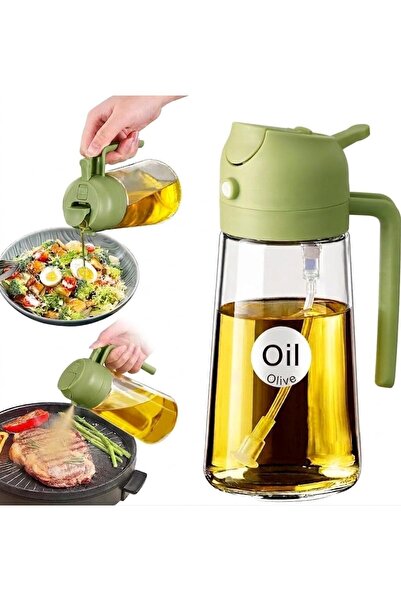 Generic Olive Oil Dispenser Bottle 470ml, 2-in-1 Glass Oil Sprayer and Pourer...