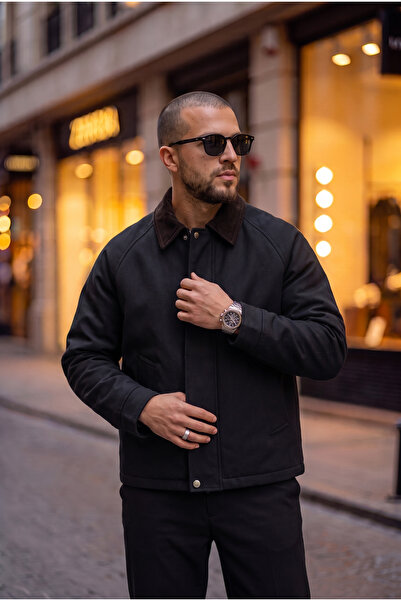 BASEL.CO Padded Contrast Collar Basic Coat/Jacket