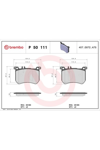 Brembo Plăcuțe frână, față, Mercedes S-CLASS (W222, V222, X223)