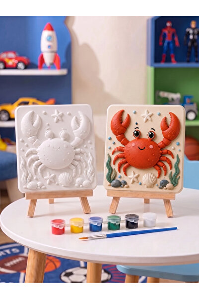Tabdiko 15x15 Sevimli Yengeç Taş Boyama Seti – Çocuk ve Yetişkin Hobi Kiti