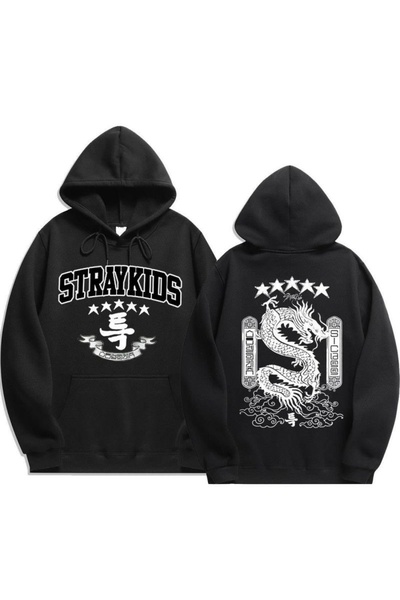 Vordevia Φούτερ Stray Kids με στάμπα, βαμβακερό, 3 κλωστών, ριζωτό, oversized