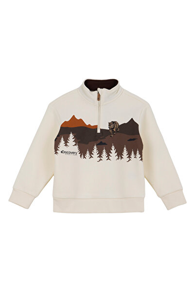 Discovery Expedition Beyaz Erkek Çocuk Nakışlı Sweatshirt D6WB-SWT3031