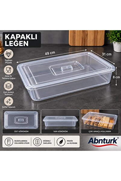 abnturk 49x31x8cm Kapaklı Beyaz Plastik Peynir Leğeni- Büyük Boy Peynir Gıda ...