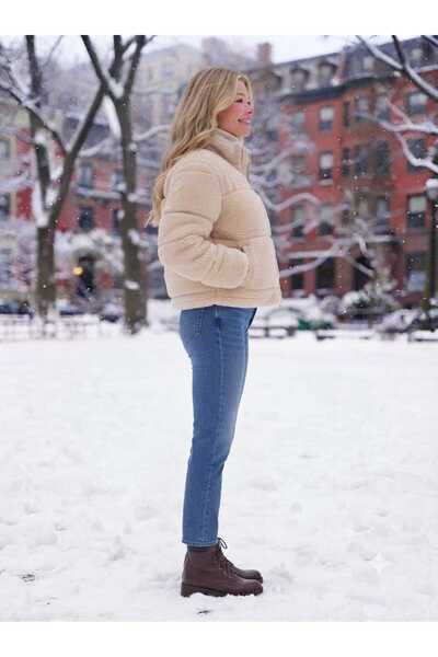 ASG Women's Zippered Winter Windproof Lined Plush Coat