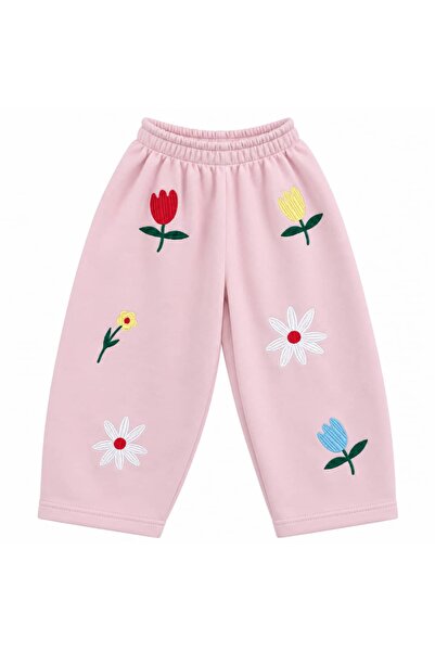 OZZY KİDS Girl's Floral Embroidered Tracksuit