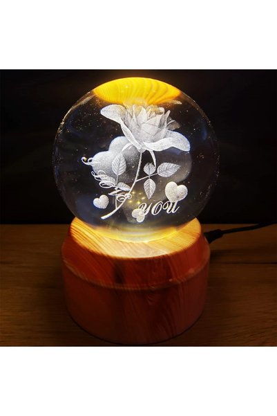 Lovesta Home I Love You Rotating Glass Globe with USB