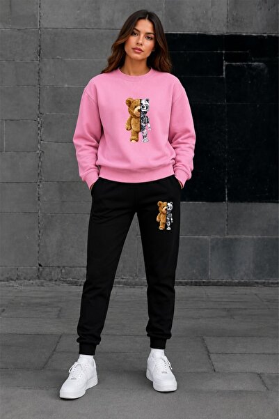 x-compass life Unisex Winter Sweatshirt Two Threaded Tracksuit Set Oversize C...