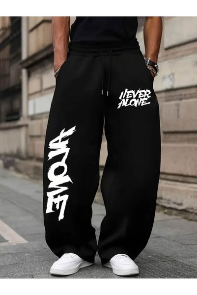 Urban Look Unisex Black Patterned Jogger Sweatpants |   Multiple Editions |  ...
