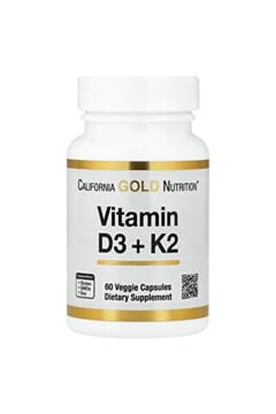 California Gold Nutrition Vitamin D3 + K2 60 Kapsül