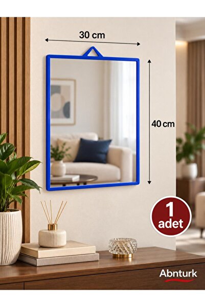 abnturk 40x30cm Lüx Duvar Aynası-Plastik Çerçeveli Kaliteli Lavabo Banyo Aynası