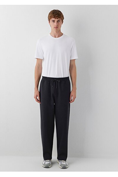 Mavi Black Normal Bel, Regular Straight, Flat Leg Men's Sweatpants.