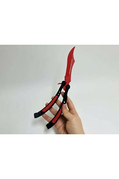 Novexa Print CS2 Kelebek/Butterfly Bıçak Plastik Kırmızı Oyuncak 3D (Keskin D...