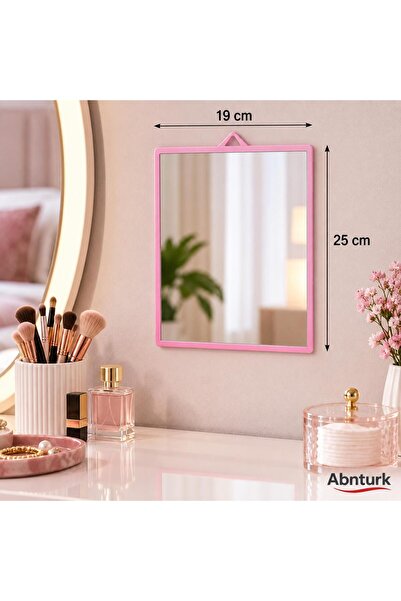 abnturk 25x19cm Lüx Duvar Aynası-Plastik Çerçeveli Kaliteli Lavabo Banyo Aynası