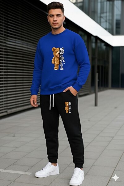 x-compass life Unisex Winter Sweatshirt Two Threaded Tracksuit Set Oversize C...