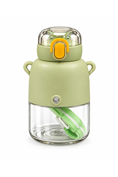 TOY LAND Kids Water Bottle with Cute Bear & Flower Design, Built-In Straw, Le...