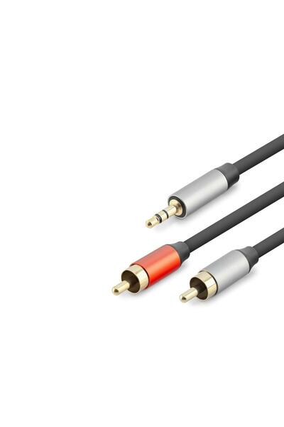 Skygo كابل صوت 3.5 ملم إلى 2 RCA بطول 1.5 متر أسود HDX1073