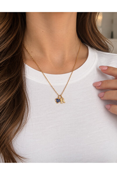 Alya Jewelry Kalpli Nazar Boncuğu Harf Kolye