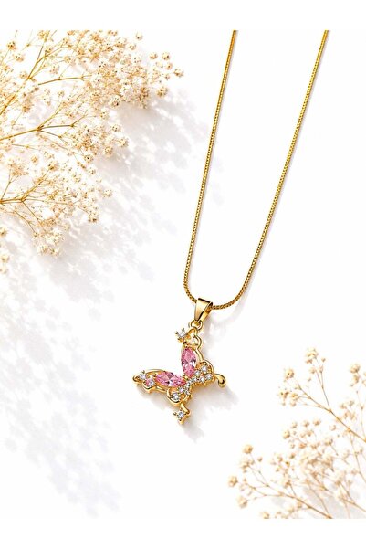 Generic Anti-Tarnish Gold Tone Butterfly Pendant Necklace