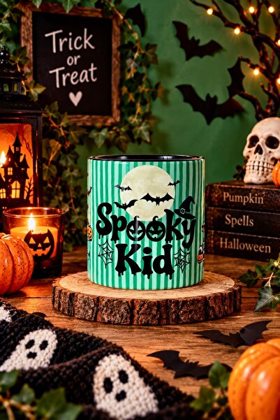 DVOYAGE Spooky Kid Halloween Kupa Bardak 225 ml Porselen Cadılar Bayramı Tema...