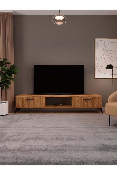 AYMOBSAN Sahra 2 Kapaklı Tv Ünitesi Ayaklı Modern Tv Sehpası 180 cm - Atlanti...