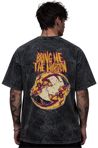 SEVBANO Tricou unisex supradimensionat cu imprimeu Bring Me The Horizon Rock ...