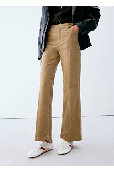 MANGO Woman Kadife flare jean pantolon