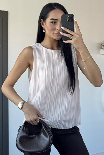 TOZLU Bež ženska bluza od šifona