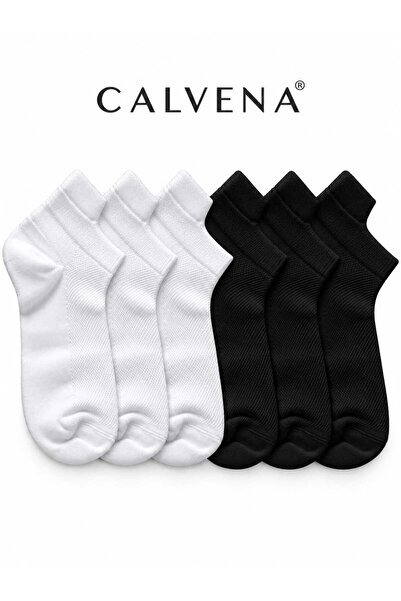 Calvena %92 Unisex Pamuk Kısa Kulaklı Çorap - Lastikli Dikişsiz Kokulu Yıkama...