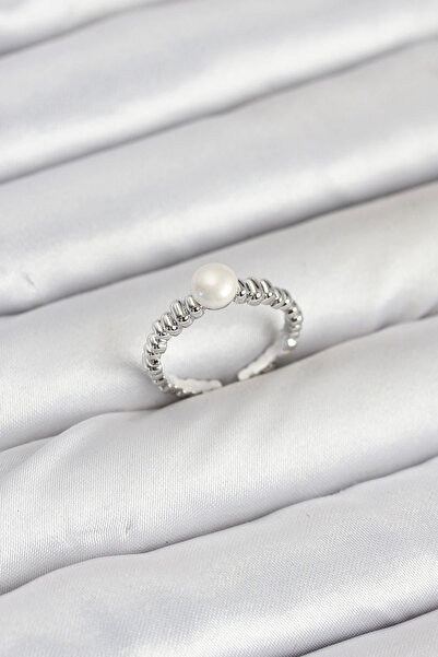 Lovesta Home Brass Silver Color Belly Pearl Model Women's Ring Tj-Byk3887
