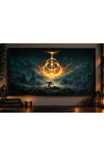 Mercher Club Elden Ring Çerçeveli Yatay Tablo, Golden Order Dark Fantasy Duva...