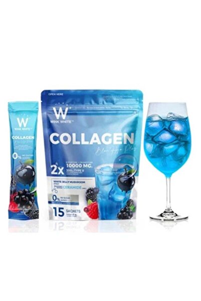 Wink White Collagen Blue Hya Plus – 10,000mg Collagen + Ceramide, White Jelly...
