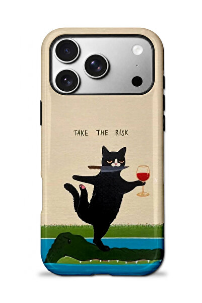 EDELFU iPhone 17 PRO Uyumlu - Tehlikeli Sularda Kedi, Çift Katmanlı Kapak, Parlak Yüzey Koruyucu Kılıf