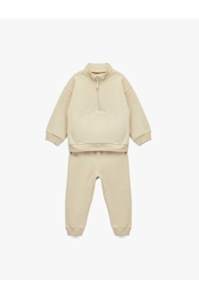 Koton Baby Boy Sweat Set 7Wmb10006Tk Beige