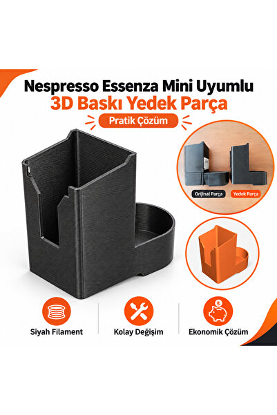 EDIXON Nespresso Essenza Mini Uyumlu Kapsül Atık Haznesi ve Damlama Kabı – 3D...