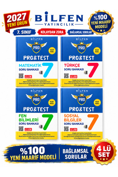 Bilfen Yayıncılık Bilfen 7.Sınıf Protest 2027 Mat-Fen-Türkçe-Sosyal %100 MAAR...