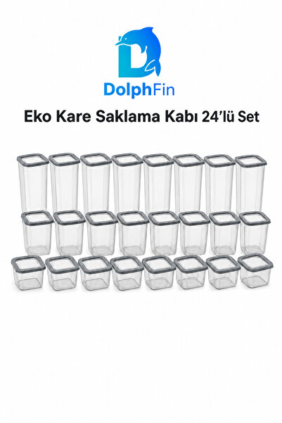 DolphFin Eco Square Storage Container Set of 24 Black