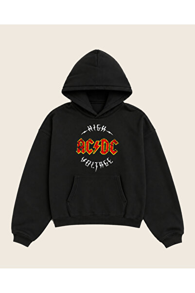 Moon Dancer ACDC High Voltage Printed Oversize Hoodie 100% Βαμβάκι 3 Νήματα Ρ...