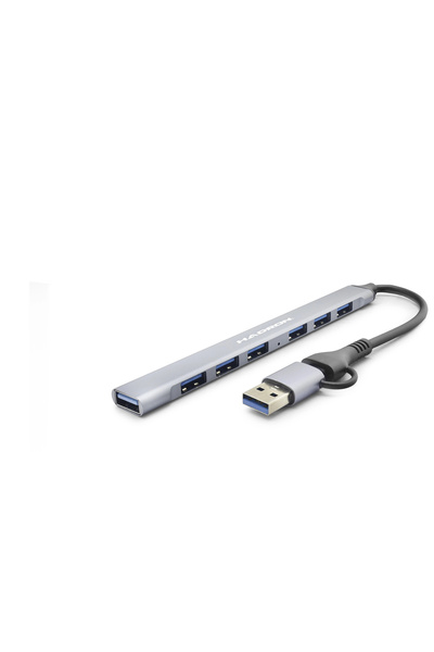 Lovesta Home يو إس بي 3.0 &amp;   موزع USB-C بـ 7 منافذ - رمادي HDX7857