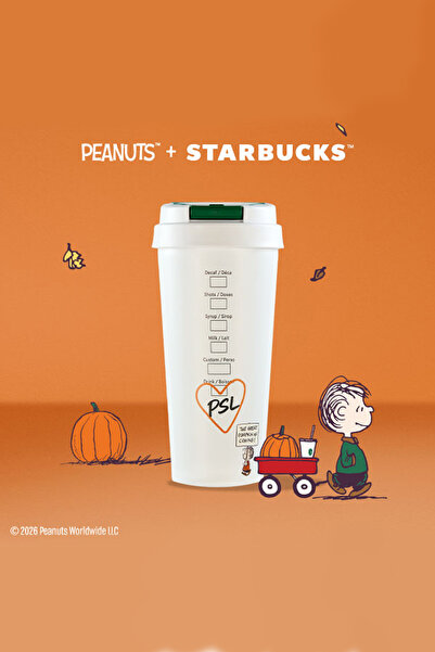 Starbucks Peanuts Temalı Beyaz Paslanmaz Çelik Termos 473ml - Limited Edition