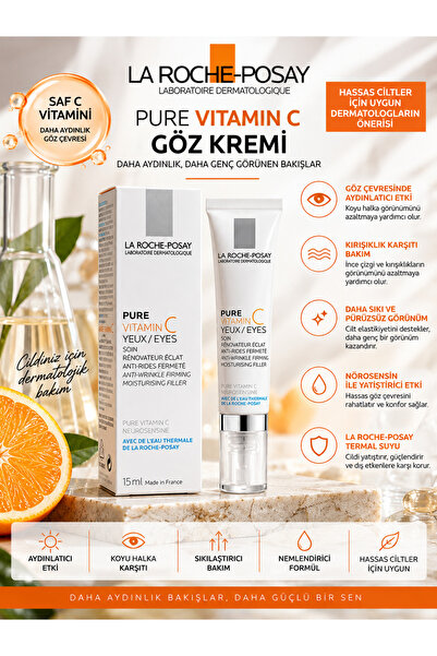 La Roche Posay Pure Vitamin C Göz Kremi 15 ml – Aydınlatıcı, Nemlendirici ve ...
