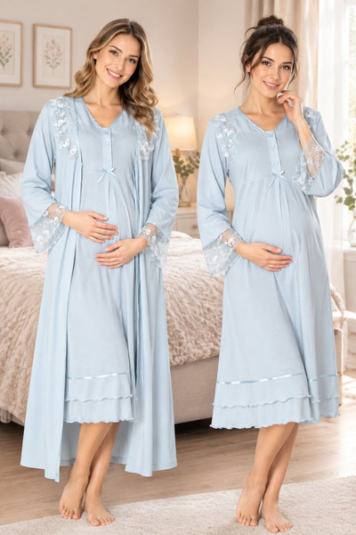 by İGP Cotton Maternity Pajamas Set with Nursing Feature Effortt