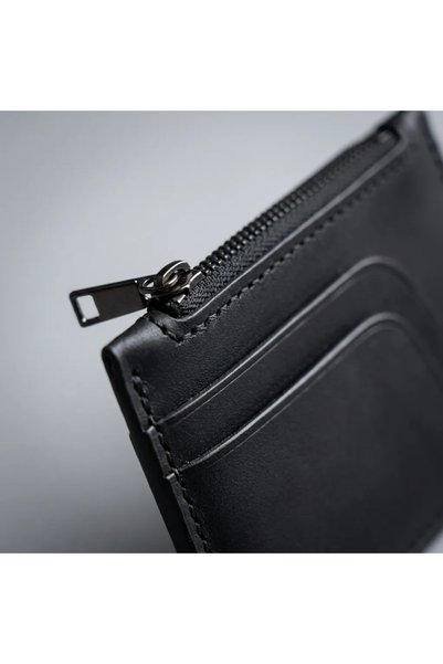 Generic Brand 100% Genuine Leather Tan / Vintage / Black Zippered Mini Wallet Slim Handmade Unisex Card Holder 12 X 9 cm